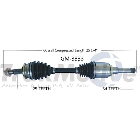 Surtrack Axle Cv Axle Shaft, Gm-8333 GM-8333
